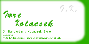 imre kolacsek business card